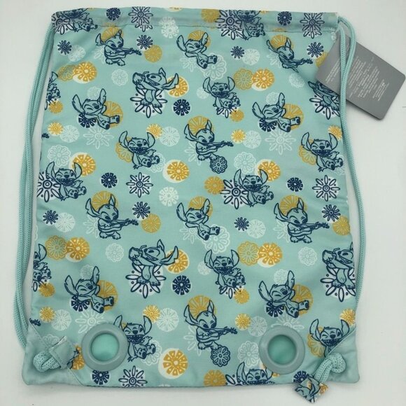 Disney STITCH Swim Bag Drawstring Cinch Beach Waterproof Backpack All Over Print - Picture 1 of 4